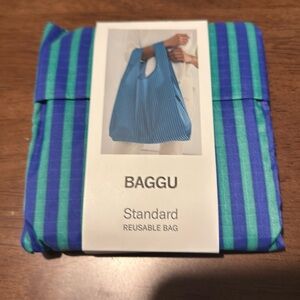 BAGGU Standard Reusable Bag NWT Cobalt & Jade Stripe